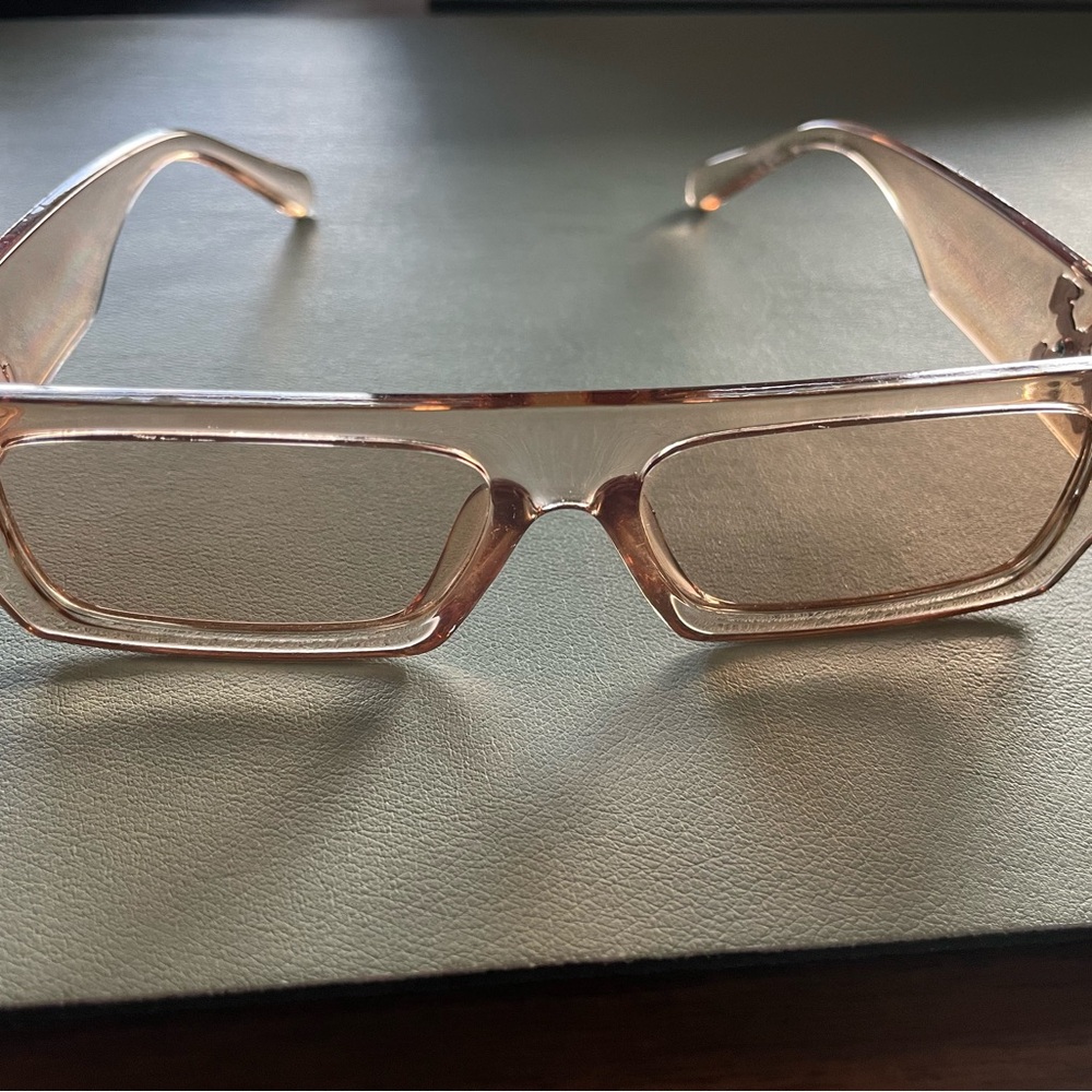 Off-White Transparent Pink Sunglasses